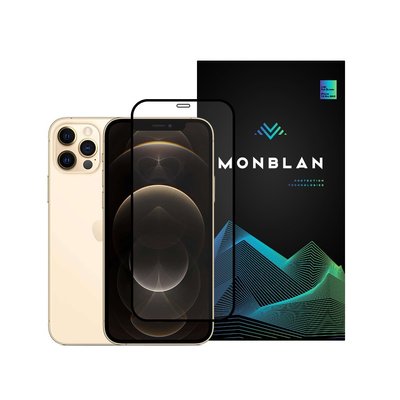 Защитное стекло Monblan для iPhone 12/12 Pro 2.5D Anti Static 0.26mm (Black) 00584 фото
