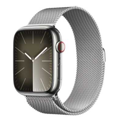 Apple Watch Series 9 GPS + LTE 41mm Silver Stainless Steel Case with Silver Milanese Loop (MRJ43) series9SM фото