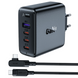 Мережевий зарядний пристрій Acefast A37 адаптер 3xUSB-C + USB-A + кабель USB-C to USB-C 100w (Black) 00133 фото 1