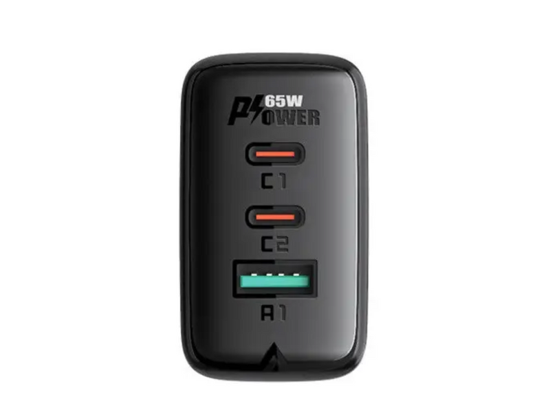 Мережевий зарядний пристрій для телефона Acefast A13 PD 65W (2 Type-C + USB) 00325678 фото