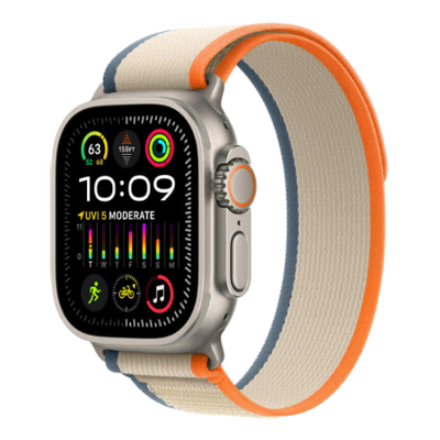 Apple Watch Ultra 2 49mm Titanium Case with Orange/Beige Trail Loop (M/L) (MRF23) ultra2-OTL-1 фото
