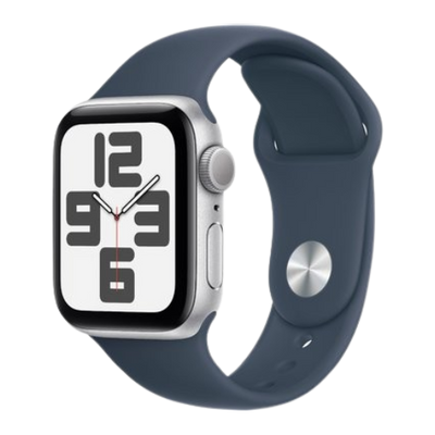 Apple Watch SE 2 2023 40mm GPS Silver Aluminum Case with Storm Blue Sport Band - S/M (MRE13) se2023Si фото