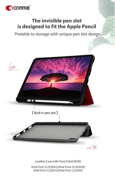 Чохол Comma для iPad Pro 11″ (2018-2022) Leather with Pencil Slot Series 0077903 фото
