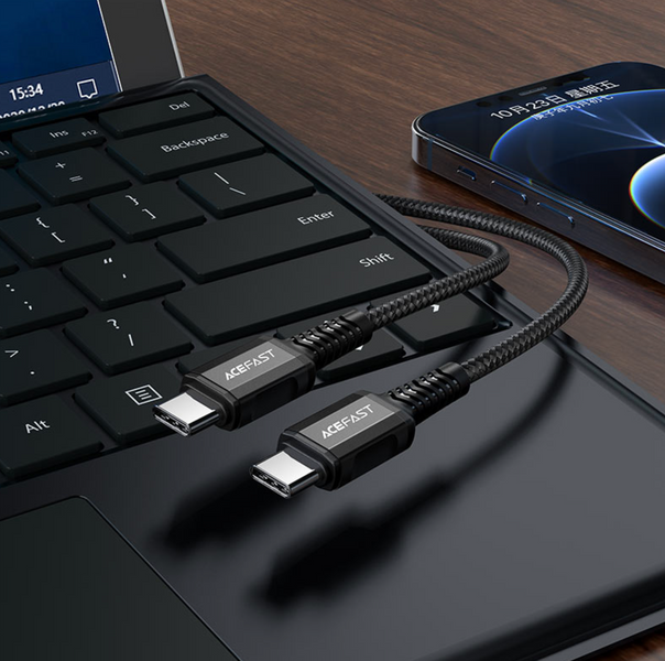 Кабель Acefast C1-03 USB-C to USB-C (Black) 00220 фото