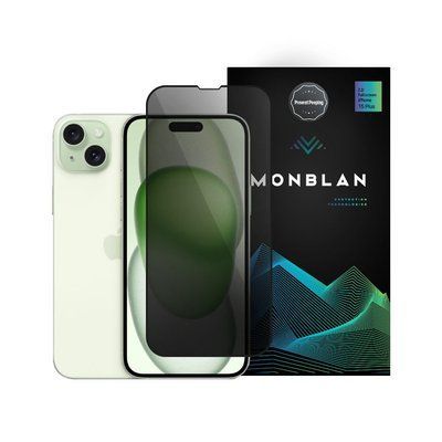 Защитное стекло Monblan для iPhone 15 Plus 2.5D Anti Peep 0.26mm Dust-Proof (Black) 02345677 фото