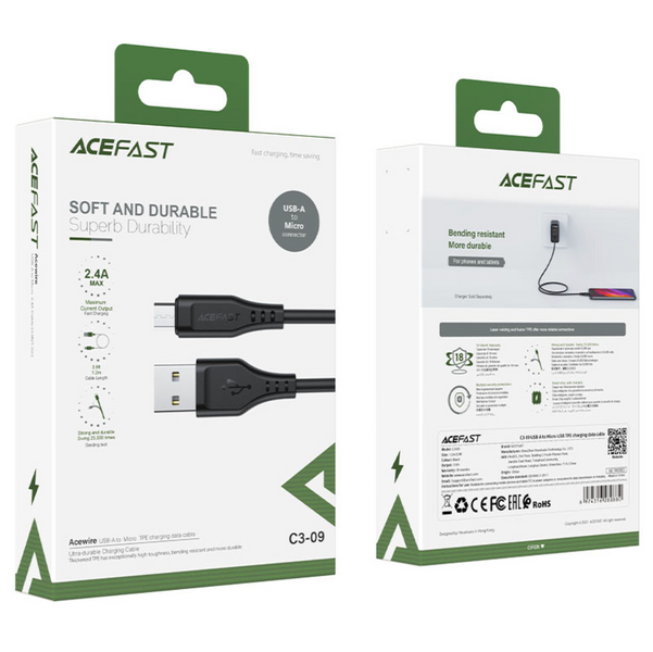 Кабель Acefast C3-09 Micro USB (Black) 00147 фото