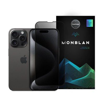 Защитное стекло Monblan для iPhone 15 Pro 2.5D Anti Peep 0.26mm Dust-Proof (Black) 02345676 фото