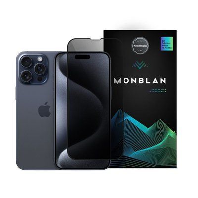 Защитное стекло Monblan для iPhone 15 Pro Max 2.5D Anti Peep 0.26mm Dust-Proof (Black) 0234565 фото