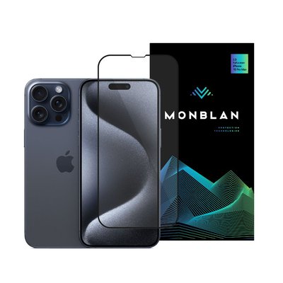 Защитное стекло Monblan для iPhone 15 Pro Max 2.5D Anti Static 0.26mm Dust-Proof (Black) 0234562 фото