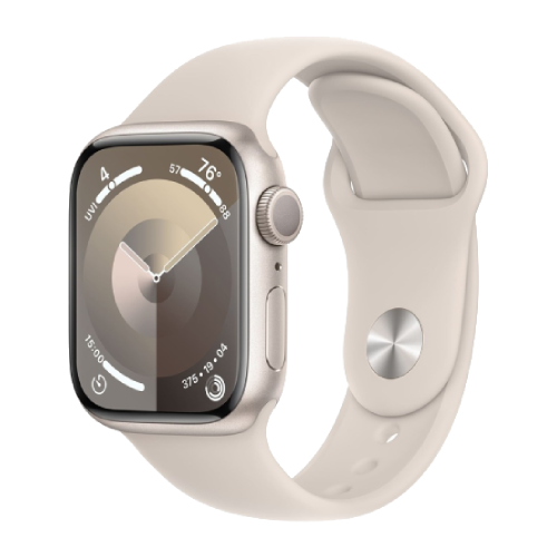 Apple Watch Series 9 41mm GPS Starlight Aluminum Case with Starlight Sport Band (S/M) MR8T3 series9SB фото