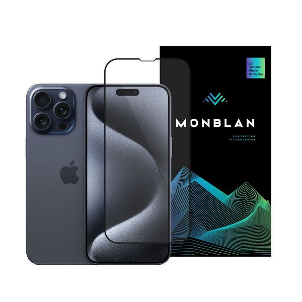 Захисне скло Monblan для iPhone 15 Pro Max 2.5D Anti Static 0.26mm Dust-Proof (Black) 0234562 фото