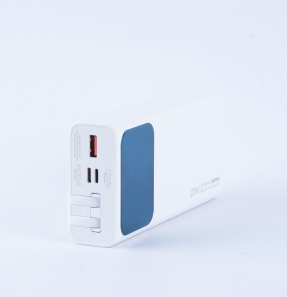 Remax Power Bank 20000 mAh PD 20W+QC 22.5W Cabled Fast Charging RPP535 White 363417865 фото