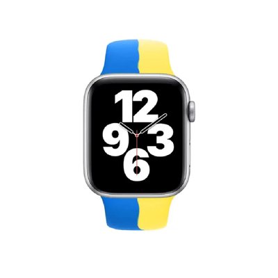 Ремінець Sport для Apple Watch 42/44/45/49mm (Blue-Yellow) 00259 фото