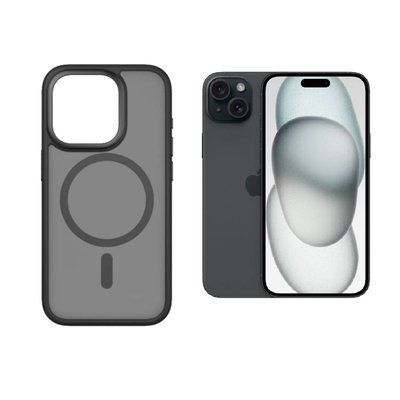 Силиконовый чехол Monblan iPhone 15 Series Magnetic Crystal Black 00337455 фото