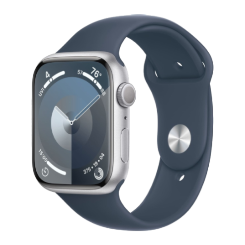 Apple Watch Series 9 41mm GPS Silver Aluminum Case with Storm Blue Sport Band (S/M) MR903 series9SIB фото