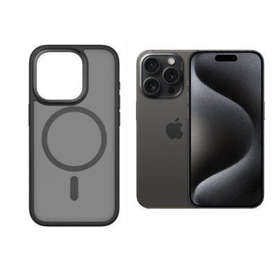 Силиконовый чехол Monblan iPhone 15 Pro Series Magnetic Crystal Black 00337454 фото