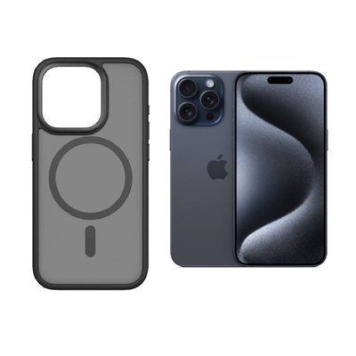 Силиконовый чехол Monblan iPhone 15 Pro Max Series Magnetic Crystal Black 00337453 фото