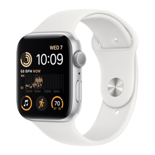 Apple Watch SE 2 2022 44mm Silver Aluminium Case with White Sport Band (MNK23) se2022SI-1 фото