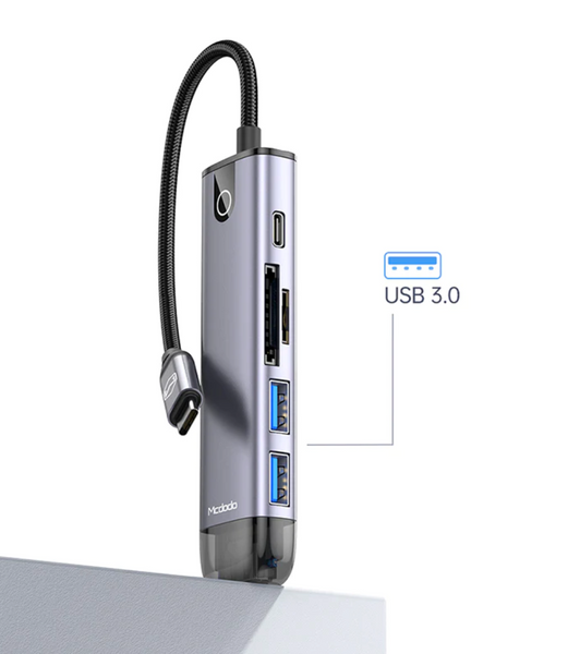 USB-хаб McDodo 6 портів HDMI SD/TF Card Slot HU-7740 0008896 фото