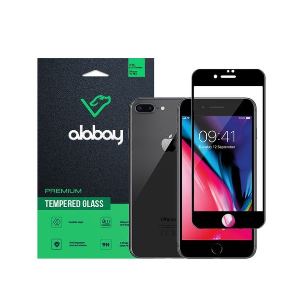 Захисне скло Alabay для iPhone 7+/8+ Anti Static (Black) 00608 фото