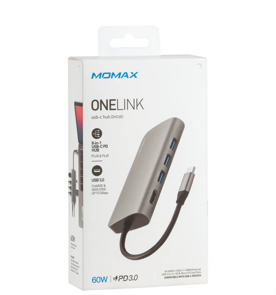 USB-хаб Перехідник Momax USB-C HUB 8in1 Onelink 00334457 фото