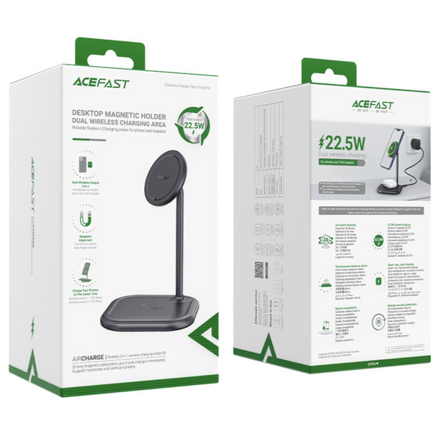 Бездротовий зарядний пристрій Acefast E6 Desktop 2in1 Wireless Charging Series 00987621 фото